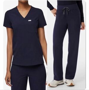 Figs NEW size XXS Navy Set - Catarina top & Livingston Pants